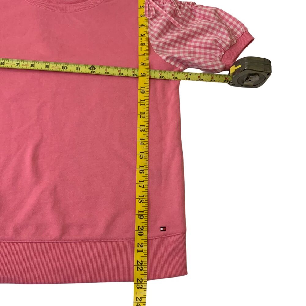 Tommy Hilfiger Cotton Gingham Check Short Sleeve Blouse Top Pink Size SP - Picture 8 of 12